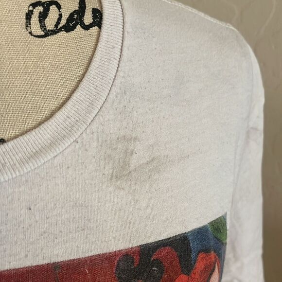 Alice In Wonderland White Tea Party Graphic Pullover Casual Shirt - Picture 7 of 10